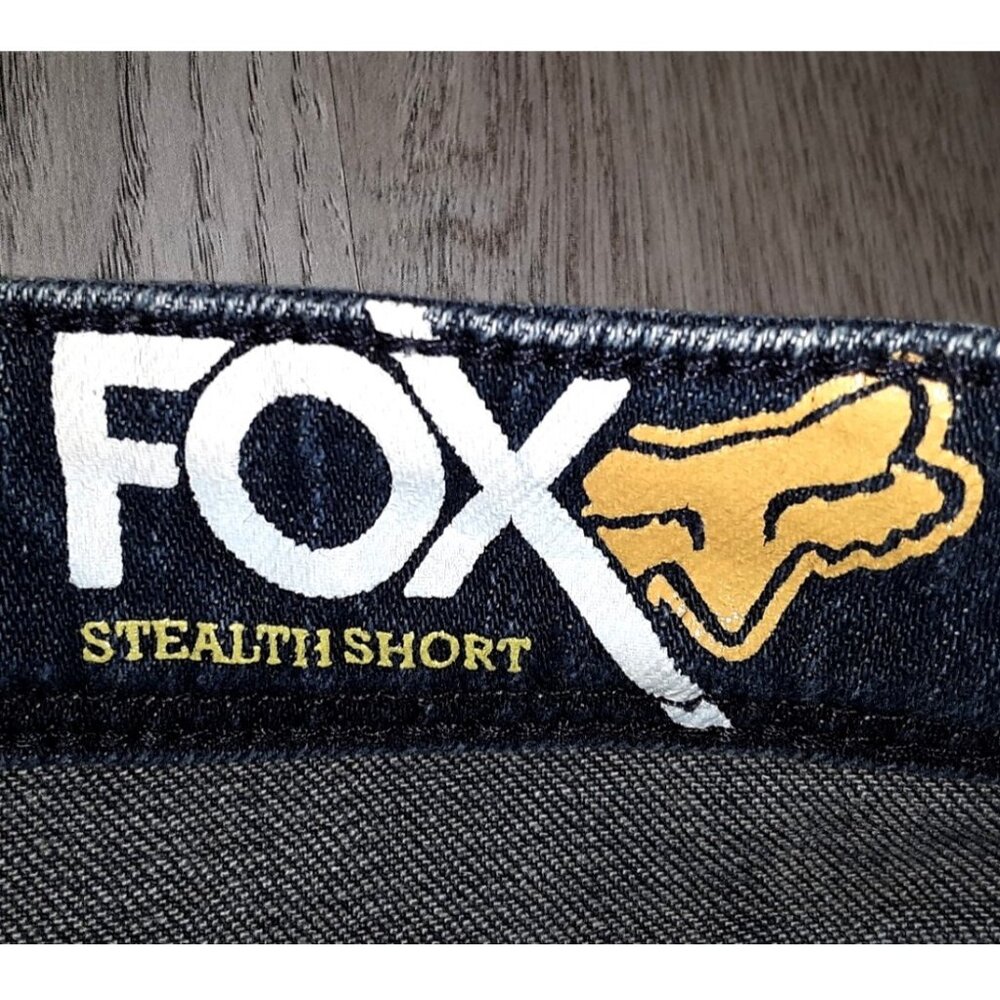 Fox Racing Stealth Short Jean Shorts Size 5/27 Distressed Dark Denim Low Rise - Picture 4 of 5